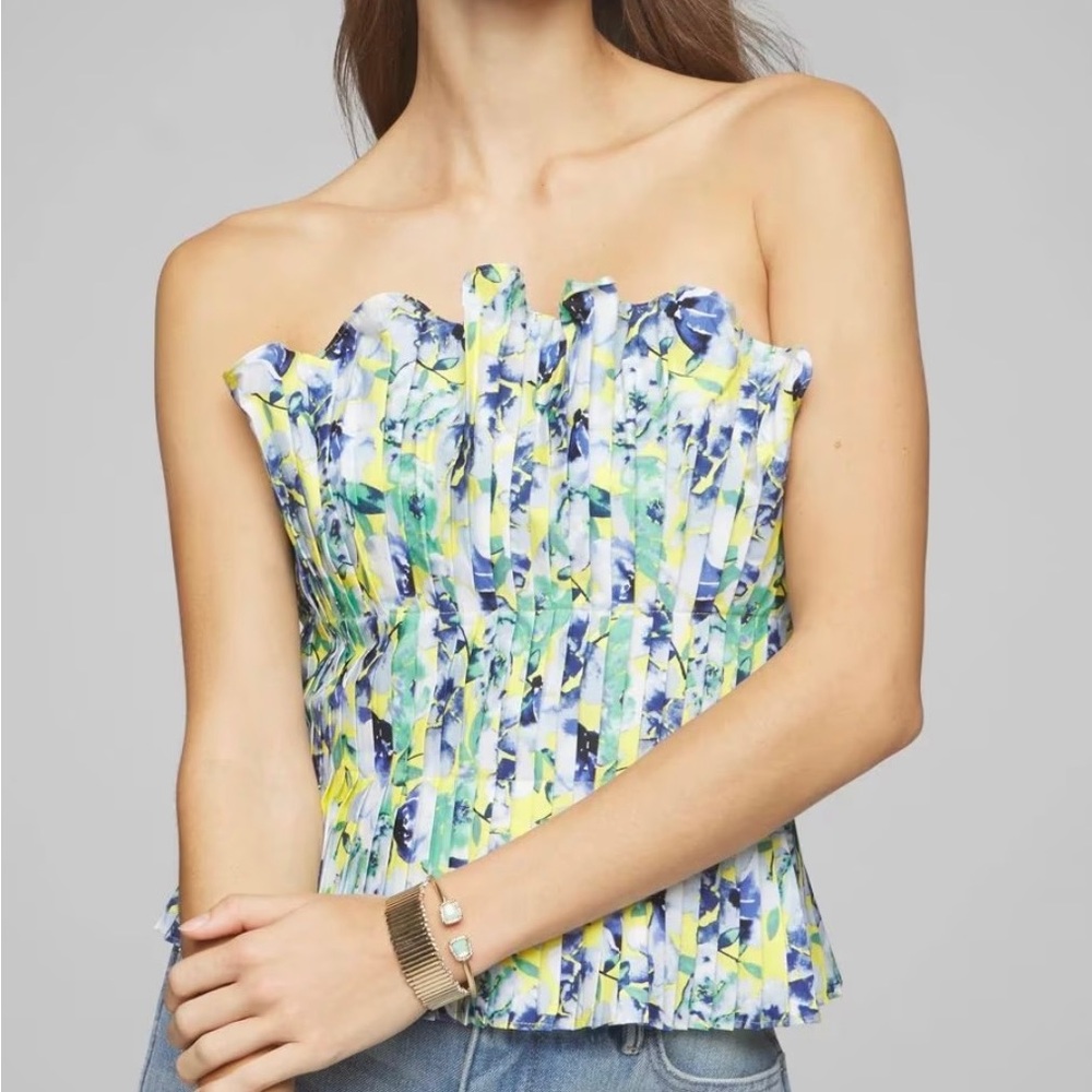 NWT Size 0 White House Black Market Ruffle Bustier